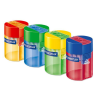 STAEDTLER Hegyező, kétlyukú, tartályos, STAEDTLER "512", vegyes színek