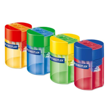 STAEDTLER Hegyező, kétlyukú, tartályos, STAEDTLER "512", vegyes színek hegyező