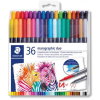 STAEDTLER Marsgraphic Duo 0.5-0.8/1.0-6.0mm Kétvégű ecsetirón készlet - Vegyes színek (36 db)