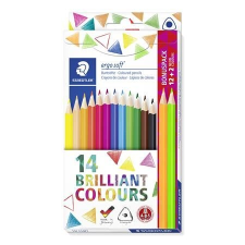 STAEDTLER Színes ceruza készlet, 3szögletű STAEDTLER "Ergo Soft", 14 különböző szín színes ceruza