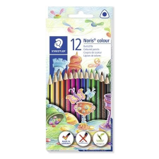 STAEDTLER Színes ceruza készlet, háromszögletû, STAEDTLER "Noris Colour", 12 különbözõ szín színes ceruza