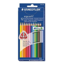 STAEDTLER Színes ceruza készlet, háromszögletű, STAEDTLER "Ergo Soft", 12 különböző szín színes ceruza