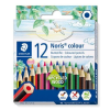 STAEDTLER Színes ceruza készlet, hatszögletű, félhosszú, STAEDTLER "Noris Colour 185", 12 különböző szín