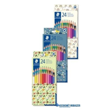 STAEDTLER Színes ceruza készlet, hatszögletű, vegyes mintájú csomagolás, STAEDTLER "Pattern Mix", 24 különböző szín színes ceruza