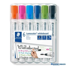 STAEDTLER Táblamarker készlet, 2 mm, kúpos, STAEDTLER "Lumocolor 351", 6 különböző szín filctoll, marker