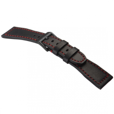 STAILER Premium Aviator bőr óraszíj, fekete/piros 21/18 L óraszíj