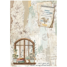 Stamperia A4 rizspapír csom. - Create Happiness Secret Diary window kreatív papír