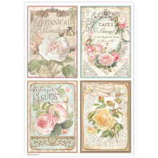 Stamperia Best Sellers Rizspapír A4 4 Cards Rose Rice Paper (1 ív) decoupage papír