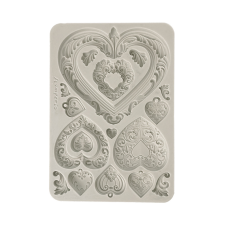 Stamperia Best Sellers Szilikon öntőforma A5 Hearts Silicon Mould (1 db) gyertyaöntő forma