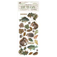 Stamperia Forest Kaparós matrica Leaves and animals Rub-On (1 ív) matrica