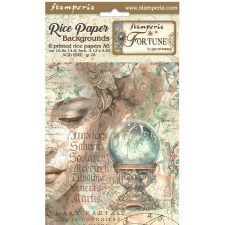 Stamperia Fortune Rizspapír készlet A6 Backgrounds Rice Paper Backgrounds (8 ív) decoupage papír