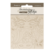 Stamperia Masquerade Chipboard 14x14 cm Masks Decorative Chips (1 ív) dekorációs kellék