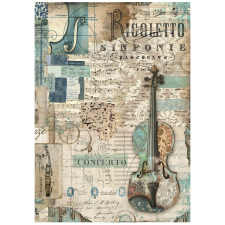 Stamperia Music Rízspapír A4 Music violin Rice Paper (1 ív) decoupage papír