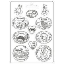 Stamperia Öntőforma A4 - Woodland - oval plates - Soft Mould (1 db) gyertyaöntő forma