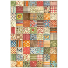 Stamperia Rizspapír A4 - Sunflower Art - Patchwork - Rice Paper (1 ív) decoupage papír