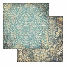 Stamperia Scrapbook kétoldalas papír - Sir Vagabond in Fantasy World turquoise wallpaper dekorációs kellék