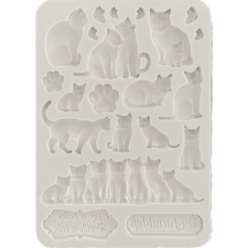 Stamperia Szilikon öntőforma A5 - Orchids and Cats cats dekorációs kellék