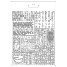 Stamperia Textúra alap A5, Alchemy patchwork / Stamperia Soft Mould (1 db) gyertyaöntő forma