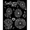 Stamperia Vastag stencil 20cm x 25cm - Sunflower Art sunflowers