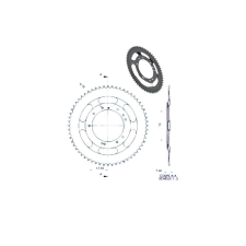 Standard Parts Hátsó lánckerék 56 fogas MBK 51 (Grimeca felni) lánc, láncszett