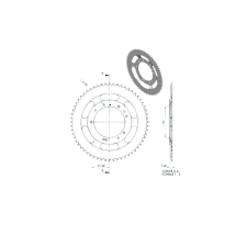 Standard Parts Hátsó lánckerék 60 foggal MBK 51S (Grimeca felnik d.98mm) egyéb motorkerékpár alkatrész