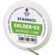 Stannol Kiforrasztó huzal, ónszívó sodrat 1.6 m 1.5 mm széles Stannol Solder (907100) forrasztási tartozék