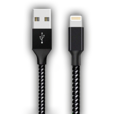 STANSSON CA-163 USB-A apa - Lightning apa Adat és töltőkábel - Fekete (1m) (CA-163) kábel és adapter