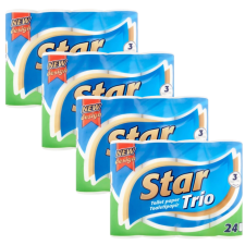 Star Trio 3 rétegű Toalettpapír 4x24 tekercs higiéniai papíráru