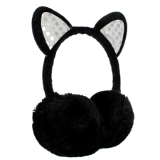 Starpak Fekete cica plüss fülmelegítő (477824) gyerek sapka