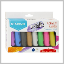 Starpak metálfényű akrilfesték 8 szín 25ml 484980 akrilfesték