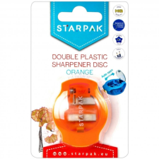 Starpak Műanyag dupla tartályos hegyező - Disc - narancssárga hegyező