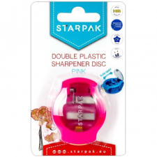 Starpak Műanyag dupla tartályos hegyező - Disc - pink hegyező