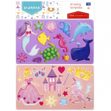 Starpak Műanyag sablon szett 13 x 23 cm - hercegnők kreatív és készségfejlesztő