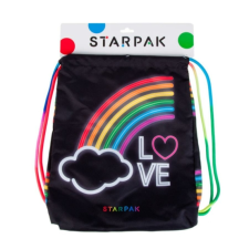 Starpak Szivárványos zsinóros hátizsák, tornazsák - LOVE tornazsák
