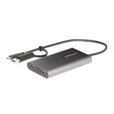 Startech 109B-USBC-HDMI USB Type-C / USB Type-A apa - 2x HDMI anya Adapter kábel és adapter