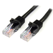 Startech - 45PAT1MBK UTP CAT5E patch kábel 1m Fekete kábel és adapter