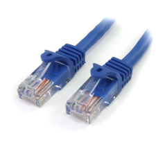 Startech 45PAT5MBL UTP CAT5e Patch kábel 5m Kék kábel és adapter