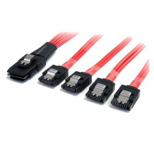 Startech - 50cm Serial Attached SCSI SAS Cable - SFF-8087 to 4x Latching SATA kábel és adapter