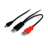 StarTech com StarTech.com Mini USB -> 2 db USB kábel fekete (USB2HABMY6) (USB2HABMY6)