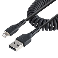 StarTech com Startech.com USB-A - Lightning spirál adat- és töltőkábel 50cm fekete (RUSB2ALT50CMBC) (RUSB2ALT50CMBC) kábel és adapter
