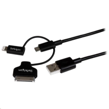 StarTech com StarTech.com USB -&gt; Apple Dock / Lightning / Micro USB kábel fekete 1m (LTADUB1MB) kábel és adapter