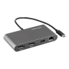 Startech .com TB3DKM2DPL dokkoló állomás és port replikátor Vezetékes Thunderbolt 3 Szürke (TB3DKM2DPL)