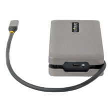 Startech .com USB-C Multiport Adapter - HDMI/VGA - 4K 60Hz - 3-Port USB Hub - 100W Power Delivery Pass-Through - GbE - Travel Mini Docking Station w/ Charging - 1ft/30cm Wrap-Around Cable (DKT31CVHPD3) laptop kellék