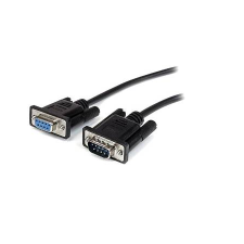 Startech DB9 M - DB9 F Hosszabbítógábel 0.5m Fekete kábel és adapter