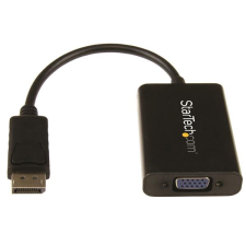 Startech DisplayPort apa - VGA anya + micro USB táp + Audio adapter - Fekete kábel és adapter