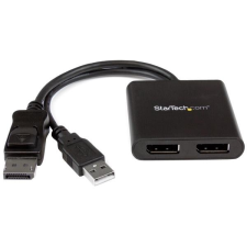 Startech DisplayPort Elosztó Fekete 10cm MSTDP122DP kábel és adapter