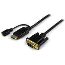 Startech HDMI VGA/D-Sub + Micro USB Átalakító Fekete 1.8m HD2VGAMM6 kábel és adapter
