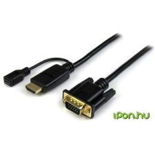 Startech HDMI VGA/D-Sub + Micro USB Átalakító Fekete 90cm HD2VGAMM3 kábel és adapter