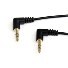 Startech Jack stereo 3,5mm M/M audio kábel 1.8m 90°/90° slim fekete audió/videó kellék, kábel és adapter