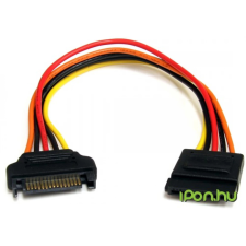 Startech SATA táp Tápkábel Fekete 20cm SATAPOWEXT8 kábel és adapter